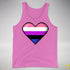 Genderfluid Pride 8-Bit Pixel Heart Premium Tank Top - Neon Pink